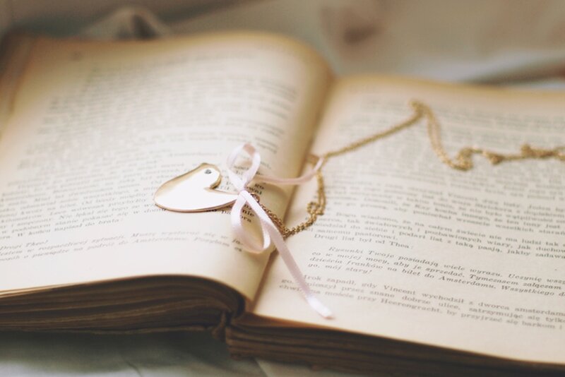 Book with Heart Pendant