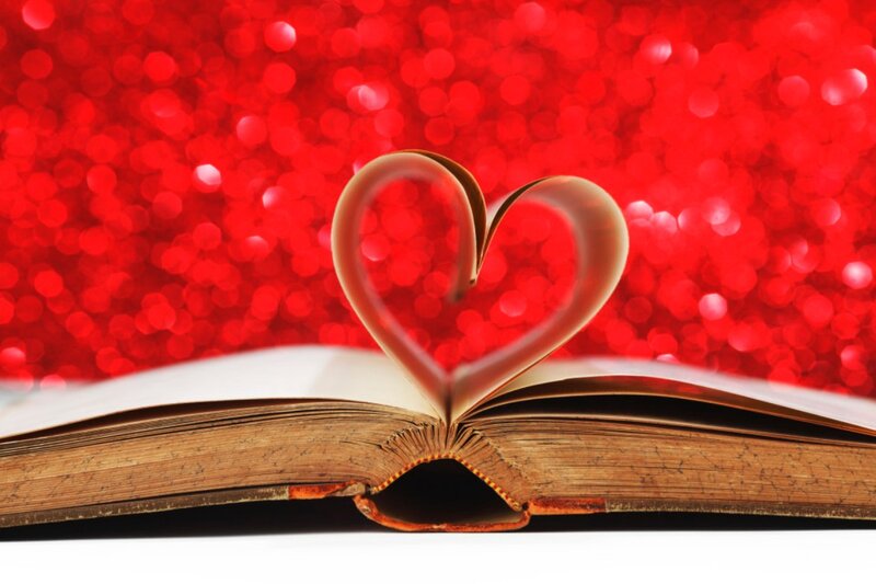 Book with Heart-shaped Page — Red
