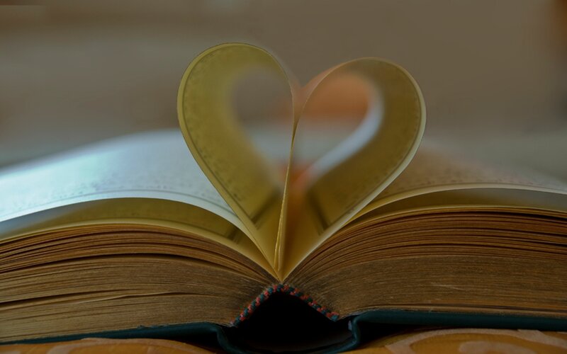 book with heart-shaped pages