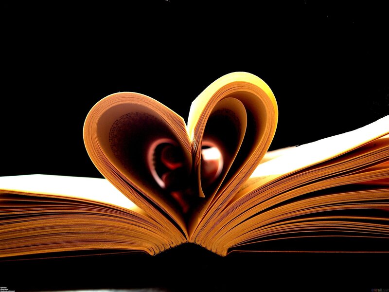 Book with Heart-shaped Pages — Black, Dramatic, Photograph, Heart Shape