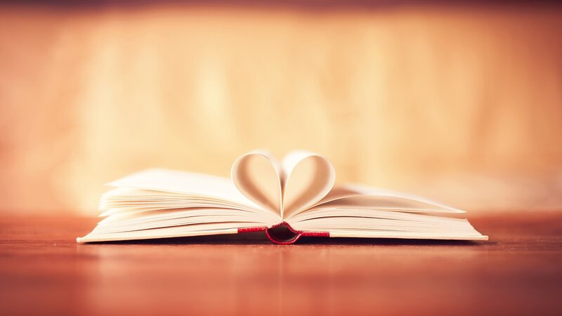 Book with Heart-shaped Pages — Brown, Calm, Photograph, Wooden Surface