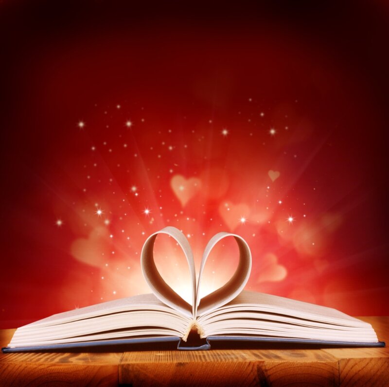 Book with Heart-shaped Pages — Red, Romantic, Digital Art