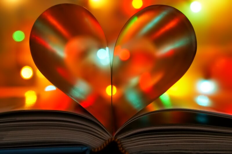Book with Heart-shaped Pages — Red, Romantic, Night