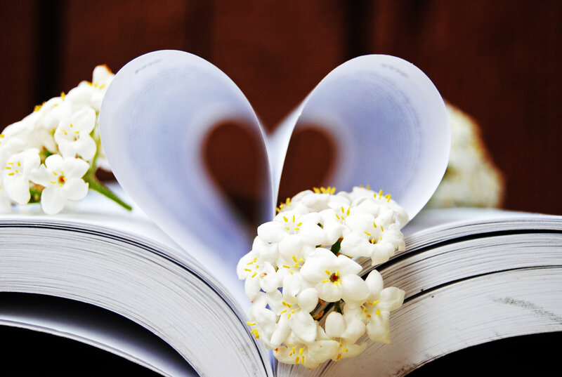 Book with Heart-shaped Pages — White, Serene, Photograph, Flowers
