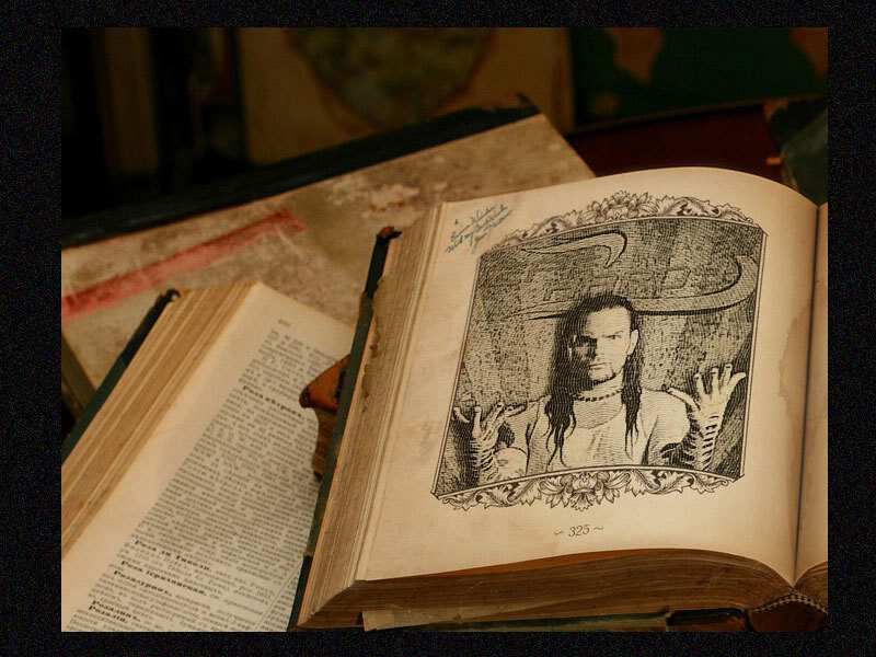 book with illustration of man