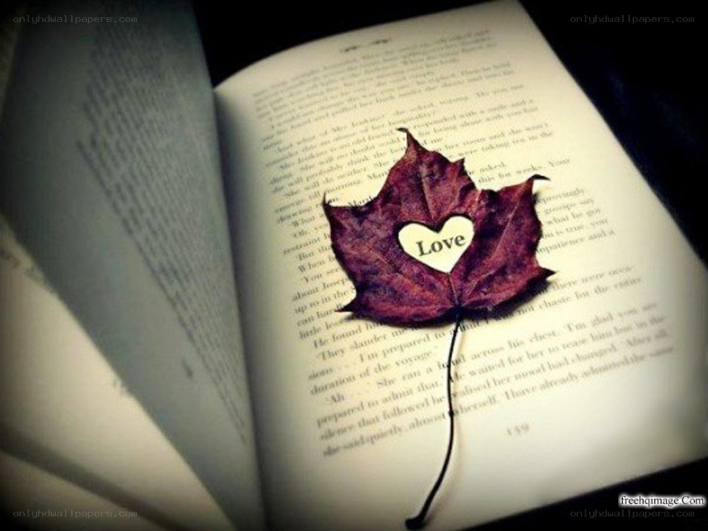 book with leaf bookmark