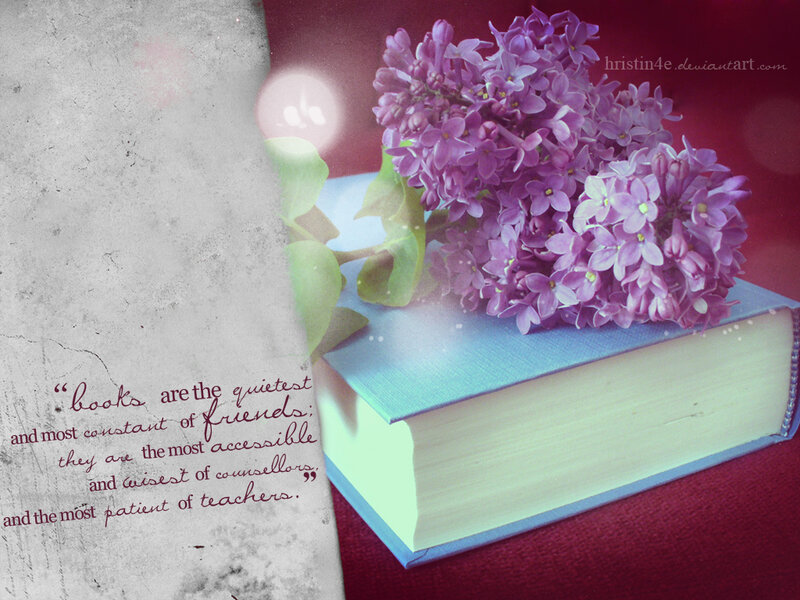 Book with Lilac Flowers