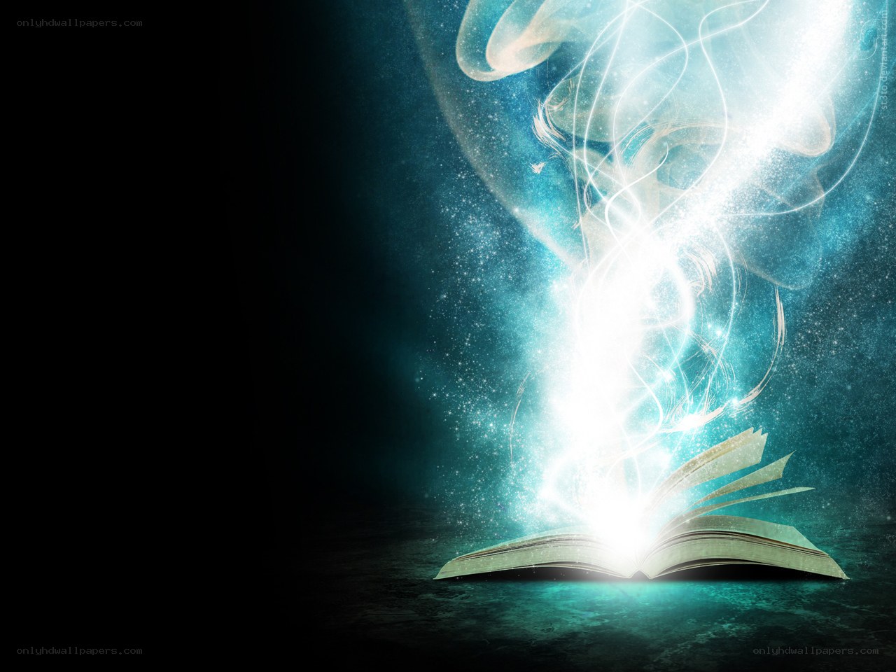 Book with magical light