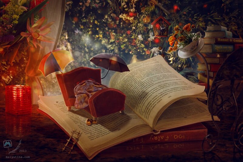 Book with Miniature Furniture