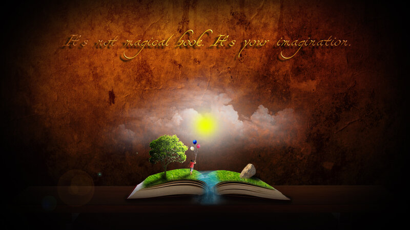 Book with Miniature Landscape