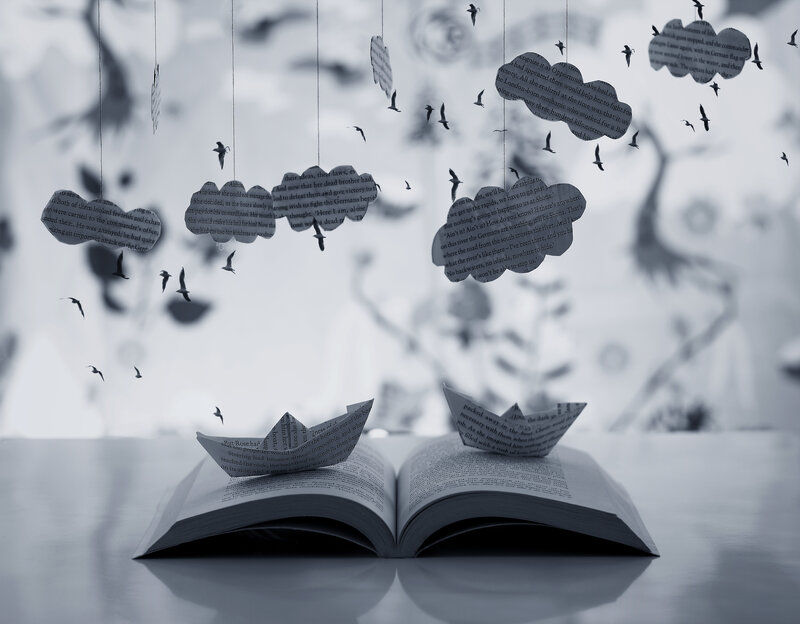 Book with Paper Boats