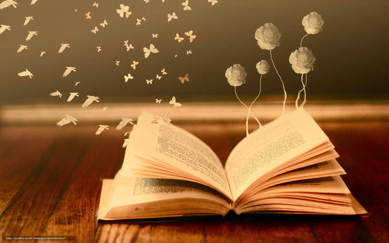 book with paper creatures