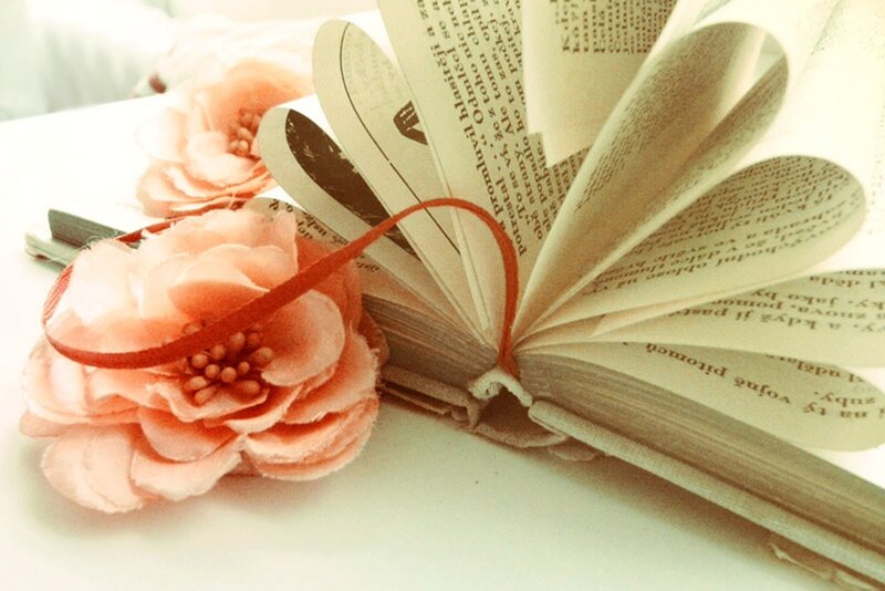 Book with Paper Flowers
