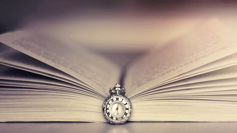 book with pocket watch