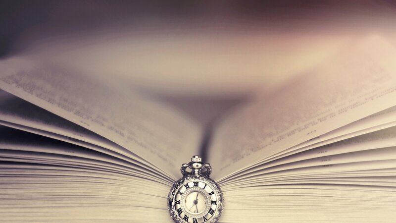 book with pocket watch