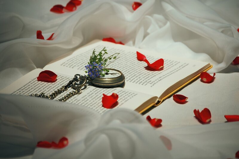 Book with Pocket Watch — White