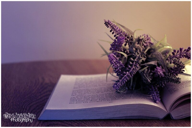 Book with Purple Flowers