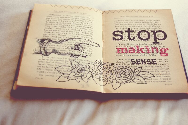 book with text and drawings