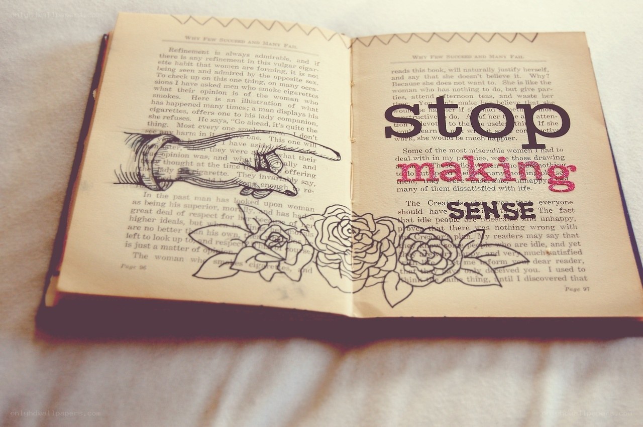 book with text and drawings