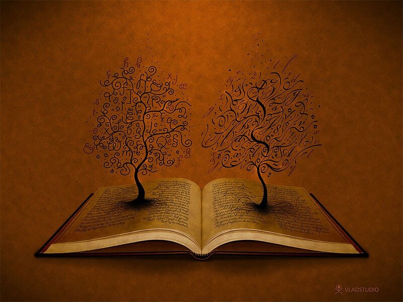 Book with Tree Roots