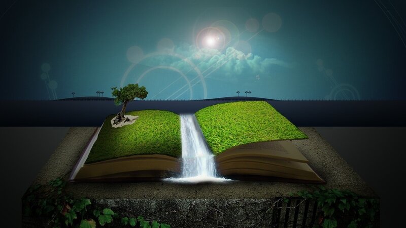 Book with Waterfall