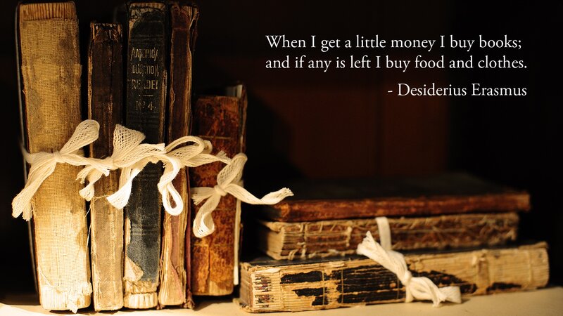 Books and a quote