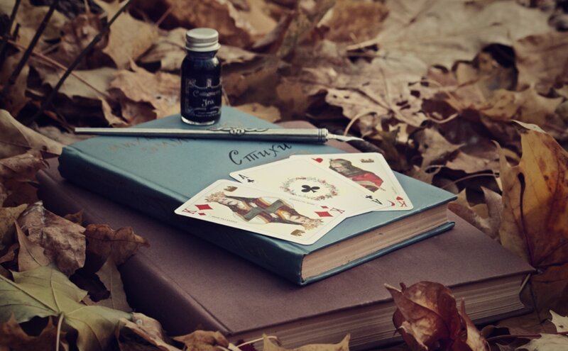 Books and Cards in Leaves