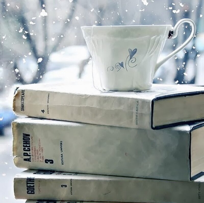 Books and Cup on Windowsill