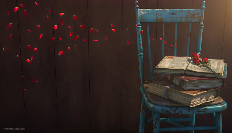 Books and Rose Petals