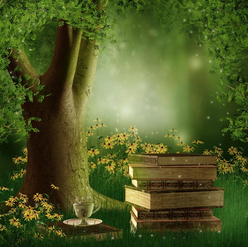 Books and Tea under Tree