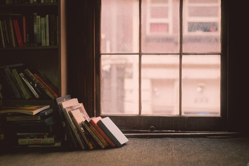 Books by a window