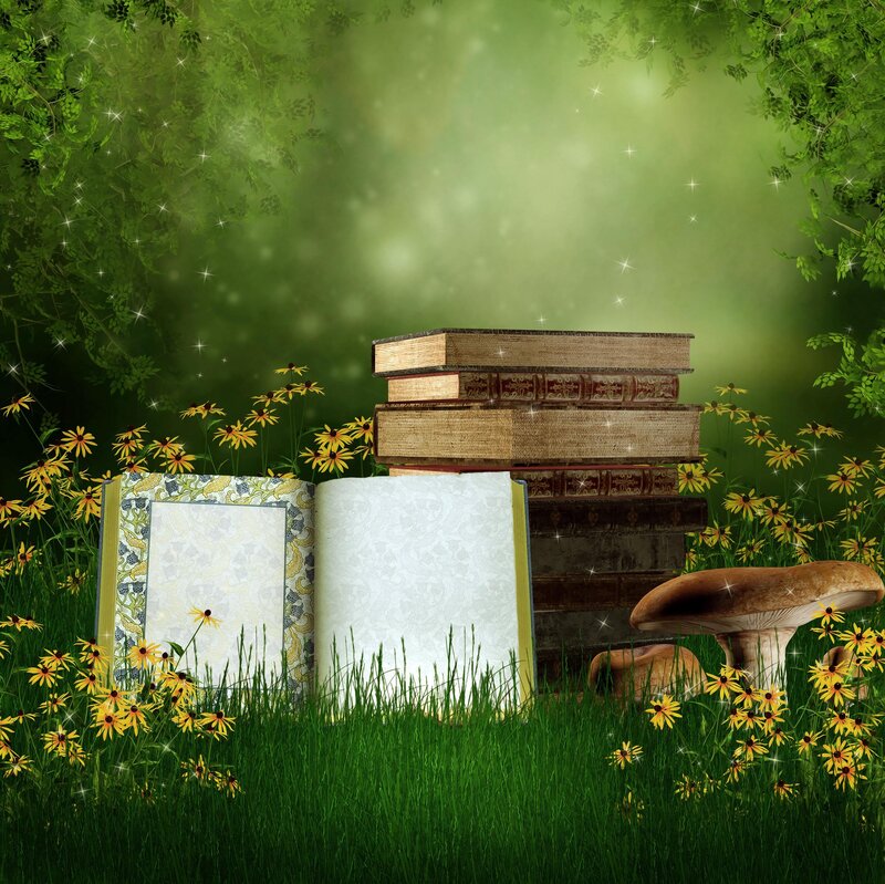 Books in a Meadow