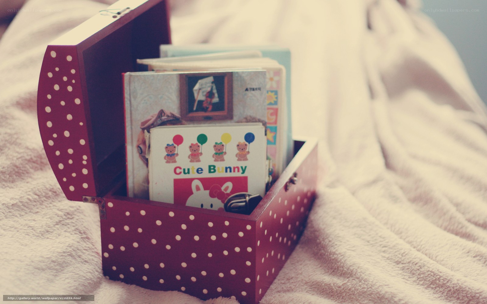 Books in a polka-dot box