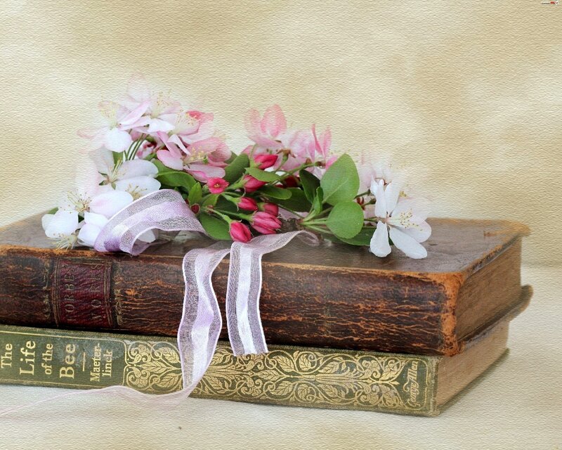 Books with Flowers