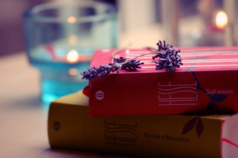 Books with Lavender Sprigs