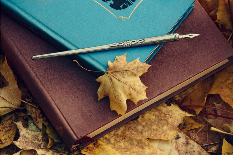 Books with Quill Pen
