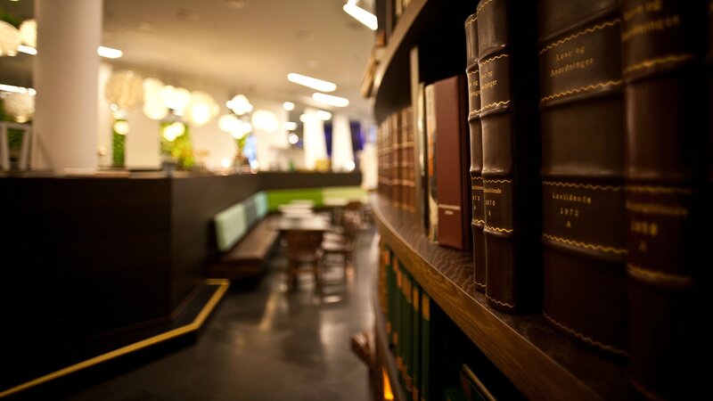 Bookshelf in a modern lounge