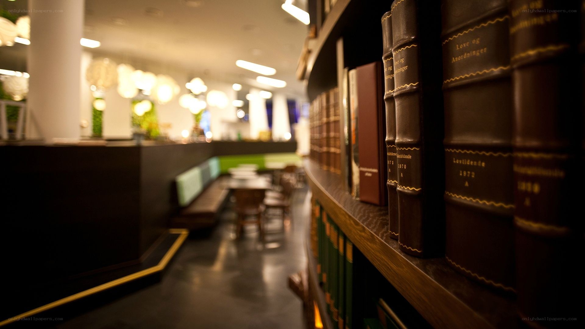 Bookshelf in a modern lounge