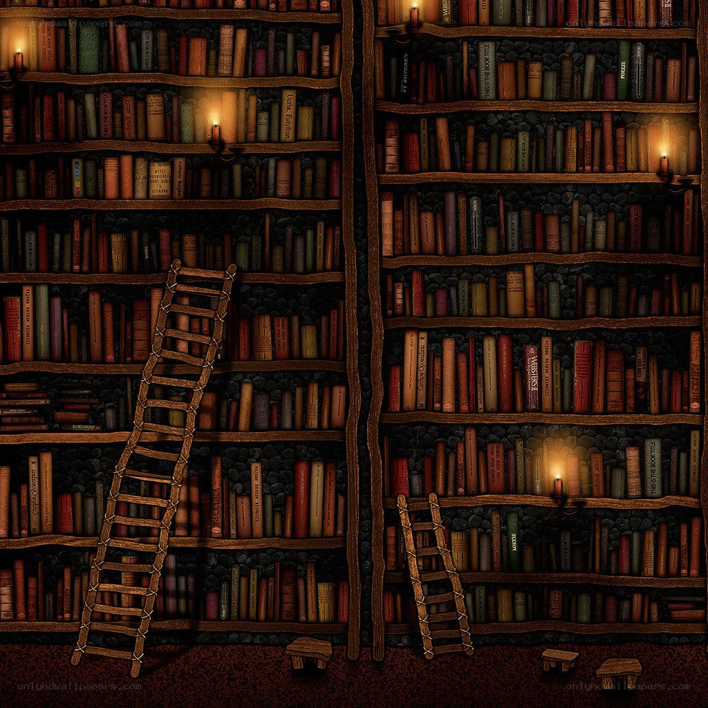 bookshelf library scene