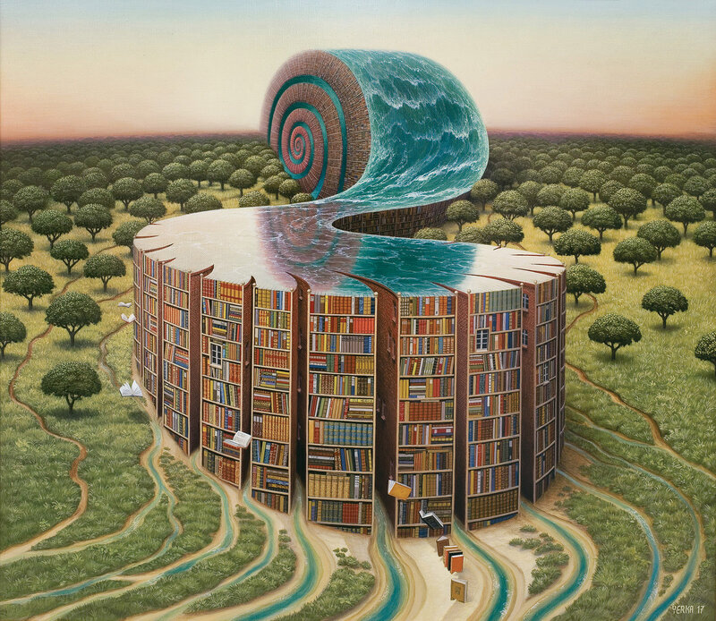 Bookshelf Wave Sculpture