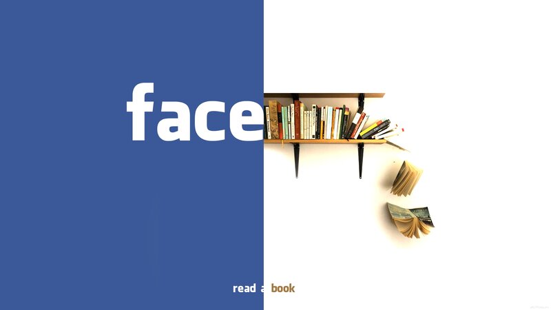 Bookshelf with Books — Blue
