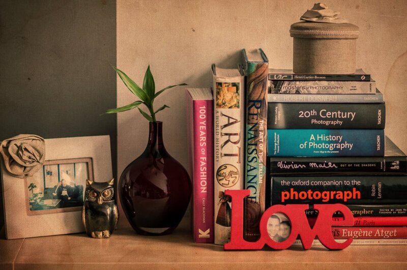 Bookshelf with Decorative Items — Brown
