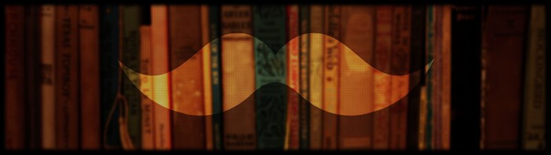 Bookshelf with Mustache
