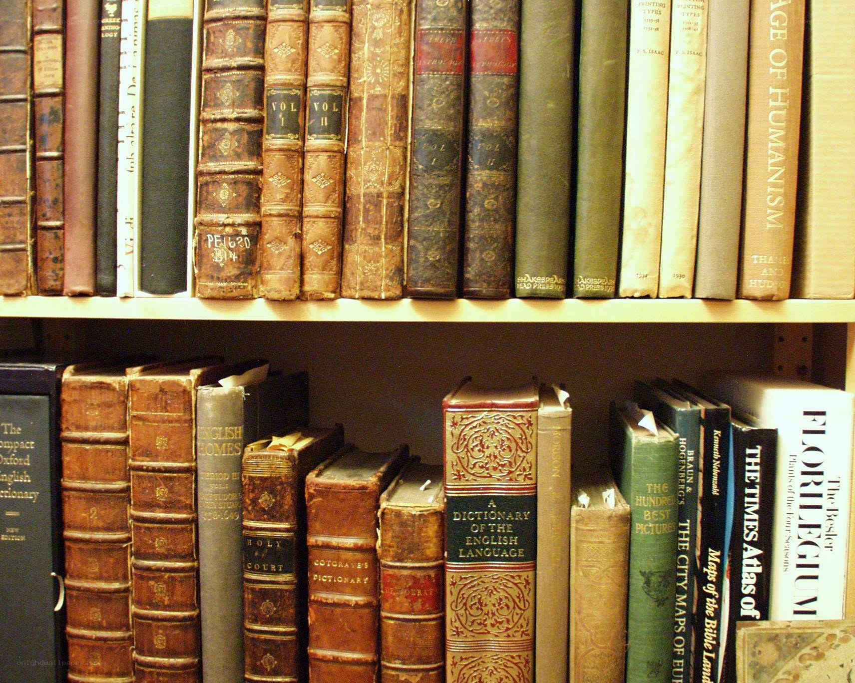 bookshelf with old books
