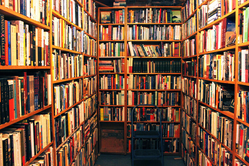 Bookshelves in a Library — Brown