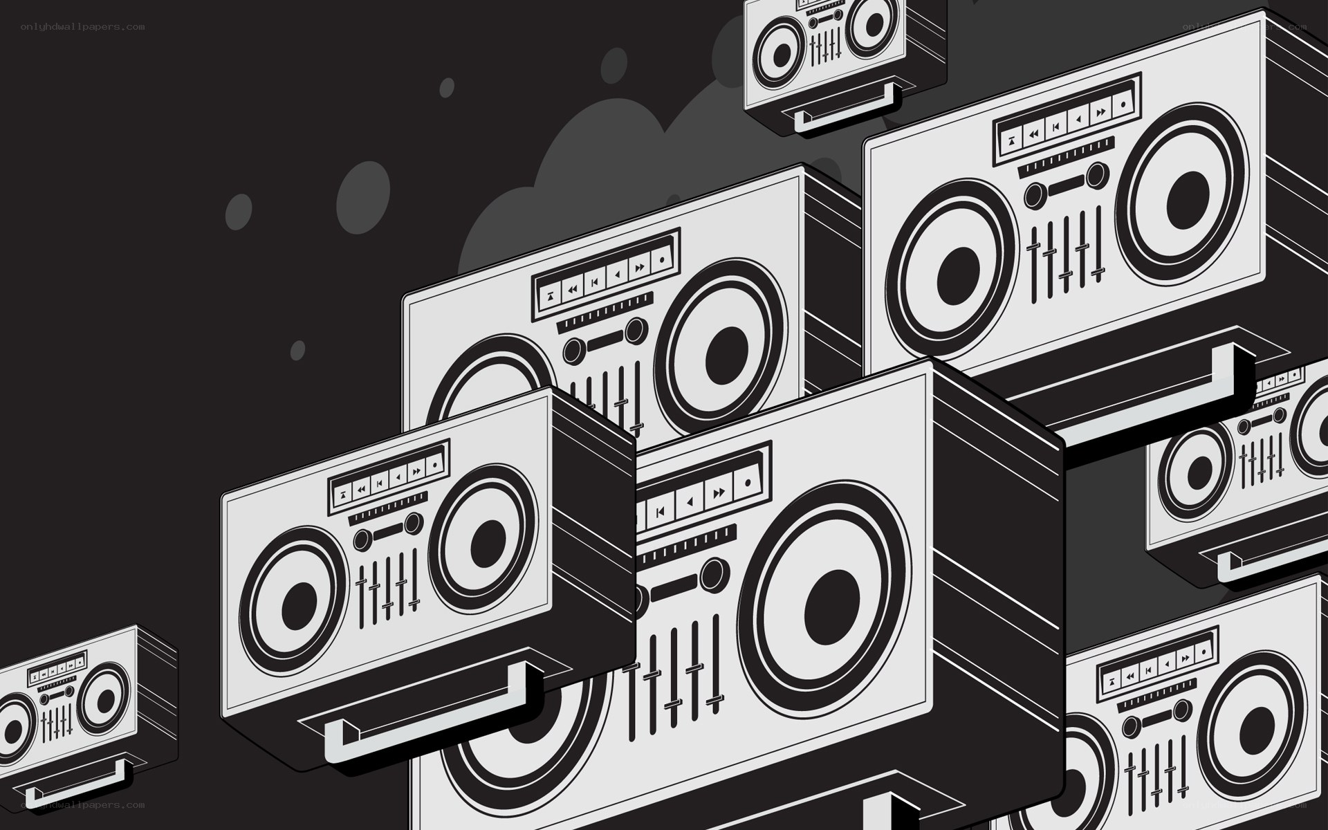 Boombox music illustration