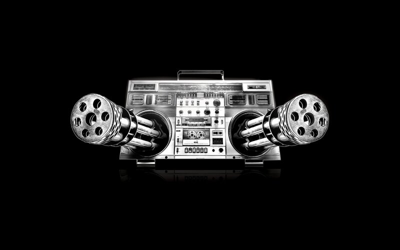 Boombox with Machine Guns — Black