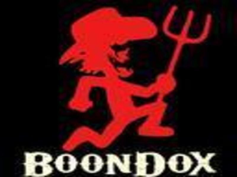 Boondox logo with devil figure