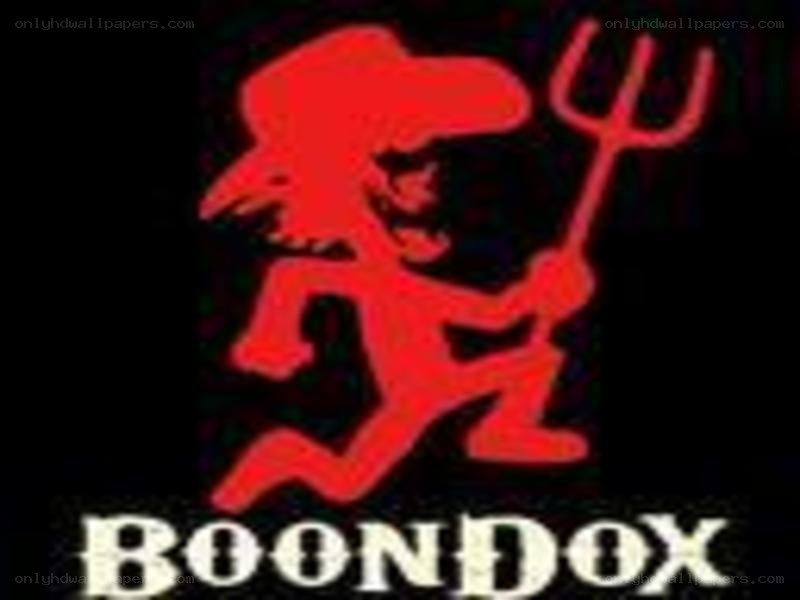 Boondox logo with devil figure