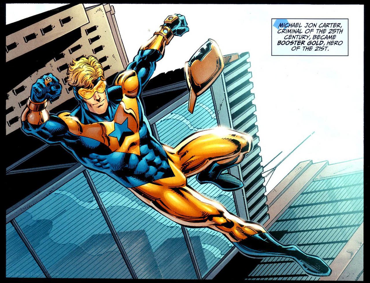 Booster Gold in flight